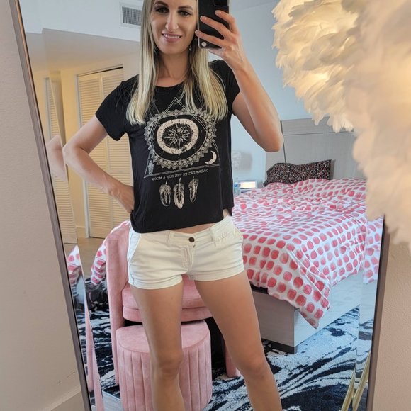 Allsaint Spitalfield Farndale White Lowrise Short Cotton Shorts - Picture 2 of 7